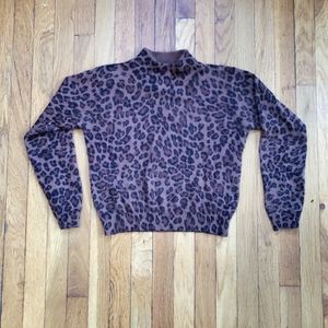 Vintage leopard print angora sweater